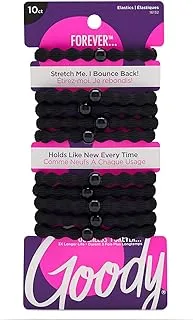 Goody 2013352 Ouchless Forever Elastics ، أسود 10 وحدات