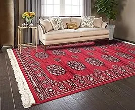 Al Salem Carpet Beluchi Collection Carpet Classic Tradition Area Rug 100 cm X 140 cm Red