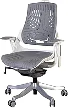 Mahmayi Robotto 608 - Back Office Chair - Made Up Of Mesh, Ergonomic Office Chair - Traditional In Style And Adjustable Backrest (Medium Back, Grey), M-Rob-608-Med