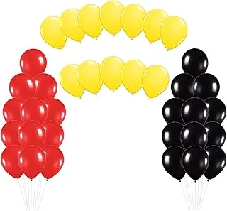 Latex Balloons 51 pcs 3 Colors Party Set (Yellow red Black) Balloons Metallic Helium Compatible Balloons, One Size