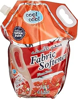 Cool & Cool Floral Fresh Fabric Softener 4 Liters Pouch - Long-Lasting Scent, Gentle Fabric Care, Laundry Essential