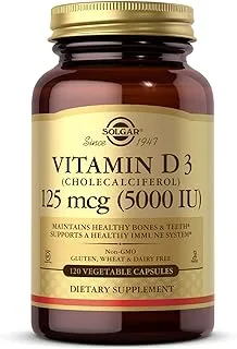 Solgar Vitamin D3 (Cholecalciferol) 125 Mcg, (5, 000 Iu) 120 Vegetable Capsules