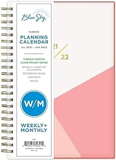 Blue Sky 2021-2022 Academic Year Weekly & Monthly Planner, 12.7 cm X 20.3 cm, Flexible Cover, Wirebound, Cali Pink (130621)