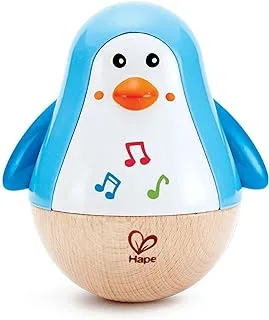 المتذبذب Hape Penguin الموسيقية | لعبة البطريق المتذبذب الملونة ، رولي بولي للأطفال من عمر 6 أشهر فما فوق