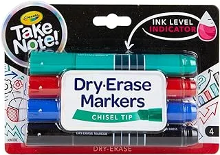 CRAYOLA Take Note Colored Dry Erase Markers, 4 Count