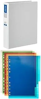 Deli E5613N A4 Ring Binder White/Blue + A4 Size Display Index Divider Multicolour