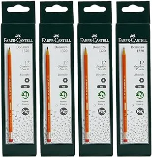 Faber-Castell قلم رصاص جرافيتي بونانزا HB مع رأس محاية 12PCX4 BOX