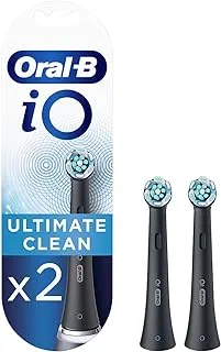 Oral-B Io Rb Cb-2 Ultimate Clean Replacement Brush Heads Refill For Electric Rechargeable, Black, Pack Of 2 Count, Standard