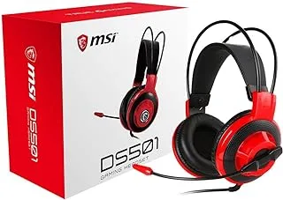 MSI DS501 Stereo Gaming Headset for PC, Red, Wired, One Size