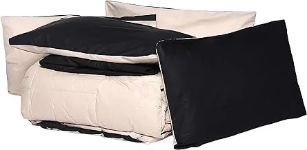 Ibed Home Comforter Set, Black/Beige, King - 240X260 Cm, 2Blckbei-King, 6 Pieces