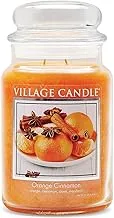 Village Candle Orange Cinnamon Large Glass Apothecary Jar Scented Candle, 21.25 Oz