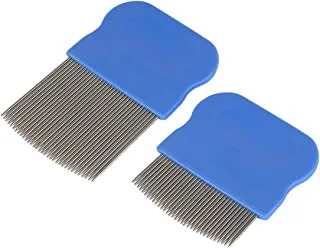 EZY DOSE Head Lice Combs Pack of Two Short Long Pin Combs for Head Lice Treatment Nit Free Comb, Blue, 1 count