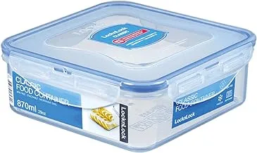 Locknlock Hpl823 Food Container, Clear, 870 Ml, Square, Plastic