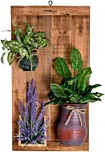 YATAI Hanging Shelves Brown Solid Wood Entryway Shelf with 5 Hooks Wood Floating Shelves Rustic Hanging Shelves Rustic Wall Decor Swing Shelf Wall Display Shelves for Living Room Bedroom