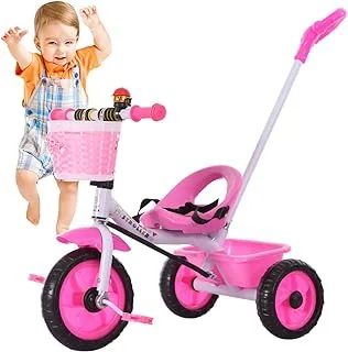 Coolbaby Kids Stroller Scooter 3 Wheels Tricycle Bicycle With Basket & Push Bar For Baby