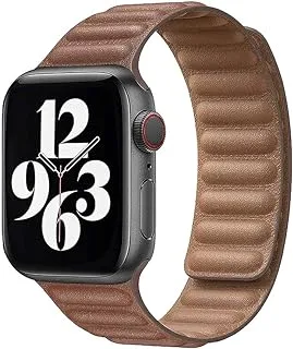 Promate Leather Strap For Apple Watch 38Mm/40Mm, Adjustable Genuine Leather Loop Wristband With Strong Magnetic Closure For Apple Watch Series 1,2,3,4,5,6,Se, Maglet-40 Brown