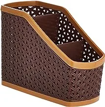 Heart Home Plastic Multipurpose Storage Basket for Bathroom, Kitchen, Office (Brown) - CTHH18758