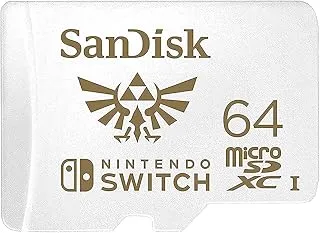 بطاقة SanDisk microSDXC ™ UHS-I سعة 64 جيجا بايت لجهاز Nintendo Switch ، قراءة 100 ميجابايت / ثانية ؛ كتابة 60 ميجابايت / ثانية - SDSQXAT-064G-GN3ZN ، أصفر