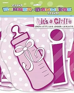 Unique Baby Shower Girl Bottle Giant Joint Banner, 4.5 Foot Size