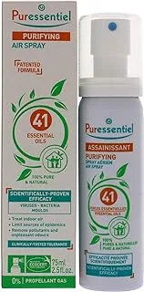 بخاخ Puressentiel Purifying Air Spray 75 مل - تركيبة حاصلة على براءة اختراع - الهواء والأسطح - أصل وعطر طبيعي 100٪ - زيوت عطرية نقية - غازات دافعة وخالية من الأيروسول - المنزل والمكتب والسيارة