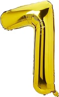 The Party Popper Number 7 Balloons, 40 inch Length, Gold