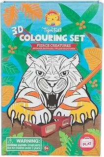 Tiger Tribe 3D Colouring Set Fierce Creatures Designed Art Craft Ages 5+ Years, Multicolored, 3760263