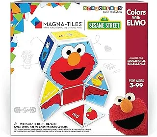 CreateOn Sesame Street Colors with Elmo, The Original Magnetic Building Tiles Making Learning Basic Colors Fun and Hands-On, Versatile Educational Toy for Children Ages 3 Years +