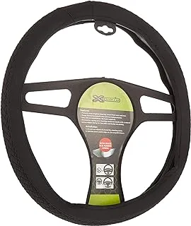 Xcessories X-2381 Leather Type Woven Steering Wheel Cover, Black