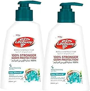 LIFEBUOY Antibacterial Hand Wash, Sea Mineral, for 100% stronger germ protection* & hygiene, 200ml x 2