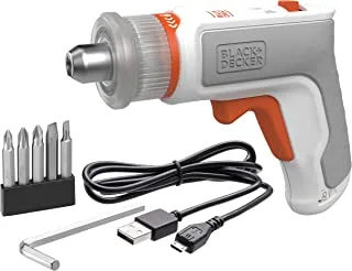 BLACK+DECKER 3.6V Li-Ion Cordless Universal HEXDRIVER, Furniture Assembly Tool With Kit, Orange/white - BCRTA01-B5,