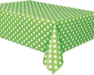 Unique Decorative Dot Plastic Tablecover 54-Inch Size X 108-Inch Size, Lime Green