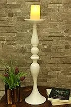 YATAI White Pillar Candle Holders Tall Metal Candle Table Top Candlestick Tealight Candle Holder LED Candles Holder Pillar Candle Stand Wedding Centerpiece Party Dinner Event Flowers Stand