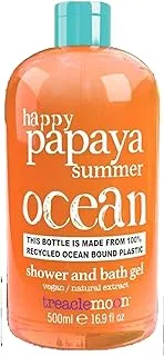 Treaclemoon Papaya Summer Shower and Bath Gel, 500ml | Rejuvenating Tropical Cleansing | Real Papaya Extract | Moisturizing Formula | Exotic Fragrance | Dermatologically Tested | Vegan & Cruelty-Free