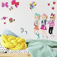 Roommates - Rmk4253Scs Jojo Siwa Cartoon Peel And Stick Wall Decals | Pink Wall Stickers,Pink, Blue, Yellow,