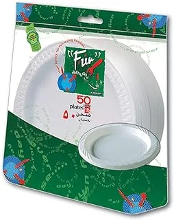 Fun Everyday Disposable Plastic Plate Set, Medium,18 Cm, Pack Of 50