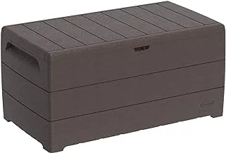 Cosmoplast Plastic Cedargrain Deck Storage Box 416 Liters For Indoors And Outdoors (Dark Brown)