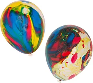 Unique 5115 Marbleized Latex Balloons-12 | 6 Pcs, Multi-Color