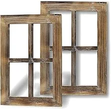 Greenco Wooden RUStic Mount Window Frames Vintage Country FarmhoUSe Wall Décor-Set Of 2