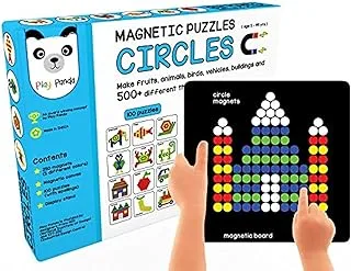 PLAY PANDA Magnetic Puzzles : Circles With 250 Colorful Magnets, Board, 100 And Display Stand, Pieces