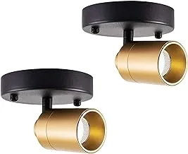 VidaLite LED Monopoint Sconce Adjustable Flush Mount Spot Light with Rotating Head For Living Room Dining and Office, 2 Pack, Gold, 2