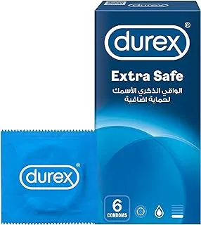 Durex Extra Safe Extra Lubed Condoms for Men, Pack of 6