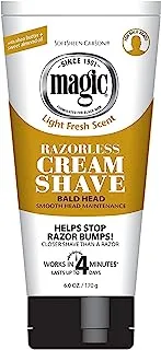 Magic Razorless Cream Shave Bald Head 6 Ounce Tube (177ml) (3 Pack)