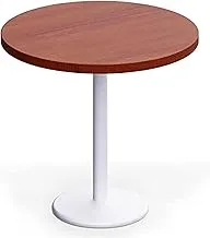 Mahmayi Round Pantry Table - Simple Modern Coffee Table for Home Office, Bistro, Balcony, Lawn, and Breakfast Nook - Stylish & Functional Furniture Piece for Versatile Use(80 cm Dia, Apple Cherry)