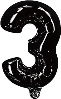 Party Time 3 Number Foil Ballon, Black