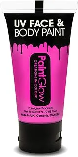 PaintGlow Wax Based UV Bright Neon Face and Body Paint 50 ml, Pink