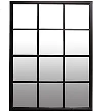 Patton Wall Decor 23X30 Classic Black Windowpane Mirror