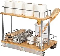 Household Essentials 1265B-1 Glidez Under Sink Sliding Organizer | Pull Out Cabinet Shelf | Wood | 11.5 Inches Wide 17.75