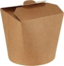 Disposable Noodle Take Out Container, Noodle To Go Box - Eco-Friendly Paper - Round - 26 Oz - Kraft Brown - 200Ct Box - Restaurantware