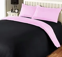 Ibed Home Comforter Set, Black/Baby Pink, King - 240X260 Cm, 2Blckpnk-King, 6 Pieces