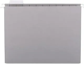 Smead Colored Hanging File Folder with Tab, 1/5-Cut Adjustable Letter Size, Gray, 25 per Box (64063)